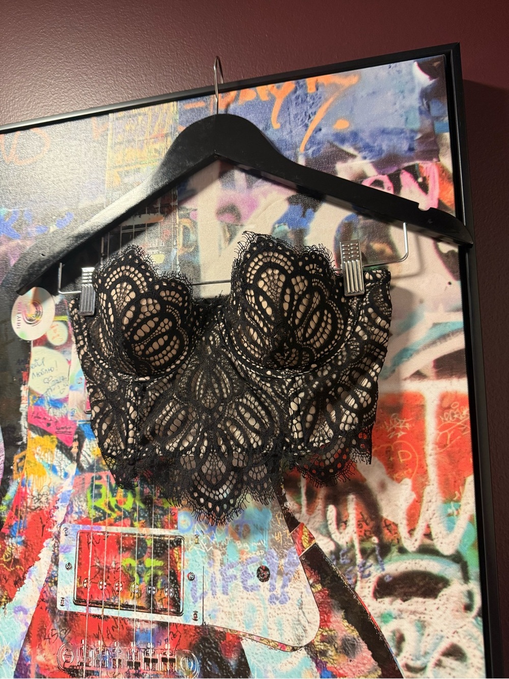 Dynamite Black Lace Bustier Crop Top